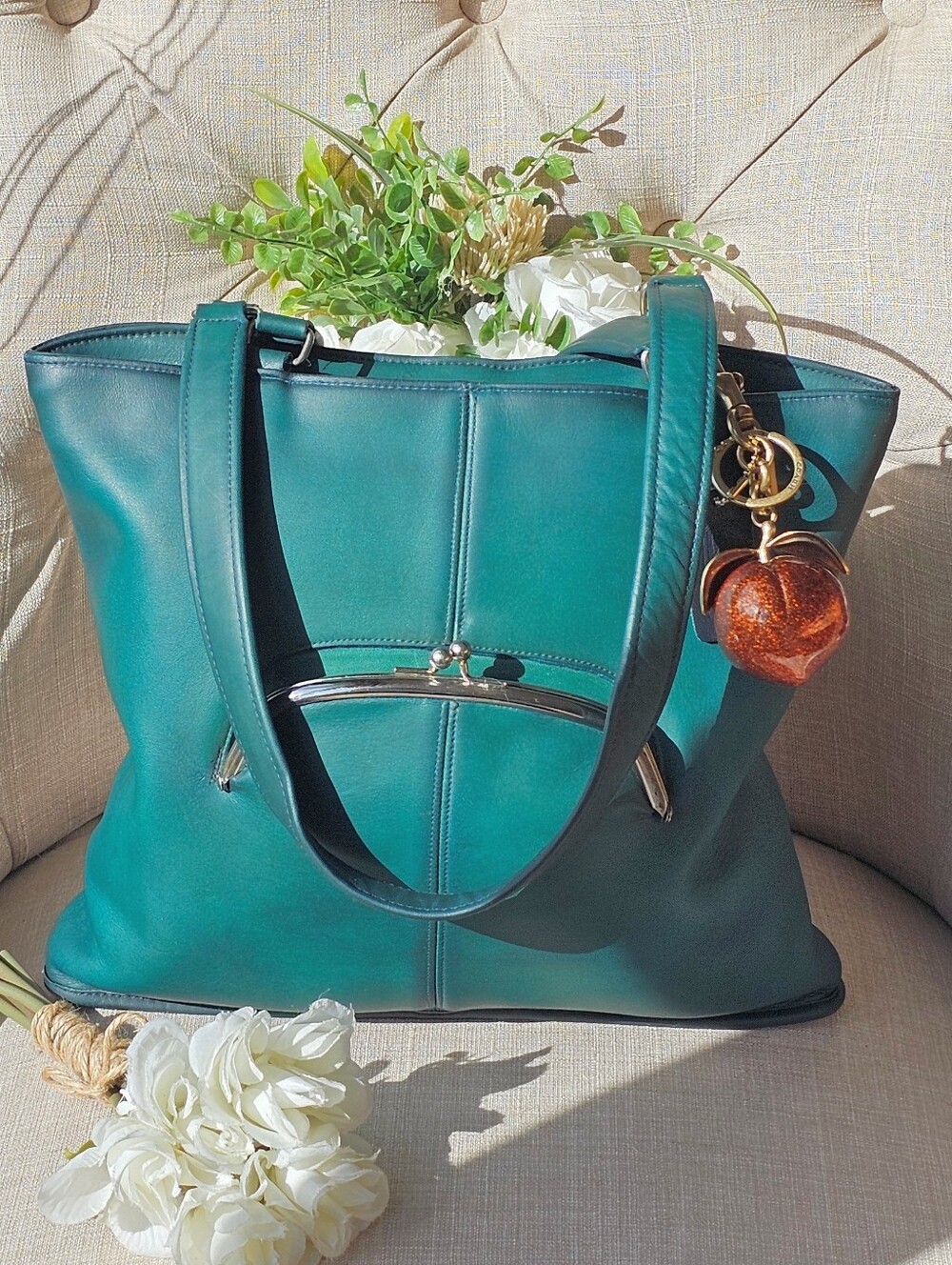 Vintage Coach Bonnie Cashin Skinny Kisslock / Framed Tote # 9546